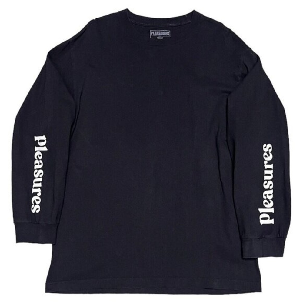 PLEASURES Designer Streetwear Black Long Sleeve Sign Language Tee Shirt Large